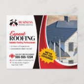 Moderne Rot-Experte zuverlässige Dachdeckerreparat Postkarte (Vorderseite)