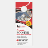 Moderne Rot-Experte zuverlässige Dachdeckerreparat Türanhänger (Vorderseite)