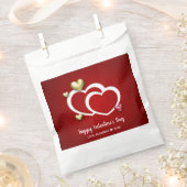 Moderne Rot-Gold-Valentinstag-Herzen Geschenktütchen (Ausgeschnitten)