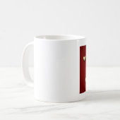 Moderne Rot-Gold-Valentinstag-Herzen Kaffeetasse (Vorderseite Links)