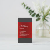 Moderne Rot-Grau Elegante Berufliche Visitenkarte (Stehend Vorderseite)