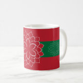 Moderne Rot-, Grün- und Weiß-Ferien Poinsettia Kaffeetasse (VorderseiteRechts)