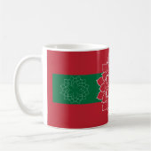 Moderne Rot-, Grün- und Weiß-Ferien Poinsettia Kaffeetasse (Links)