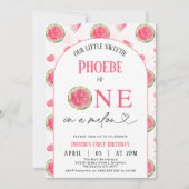 Moderne Rot-grüne Arche Eins in einem Melon 1. Geb Einladung (Vorderseite)