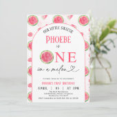 Moderne Rot-grüne Arche Eins in einem Melon 1. Geb Einladung (Stehend Vorderseite)