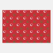 Moderne rot-grüne schwarze Polka Punkte Weihnachte Geschenkpapier Set (Vorderseite 3)