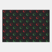 Moderne rot-grüne schwarze Polka Punkte Weihnachte Geschenkpapier Set (Vorderseite 2)