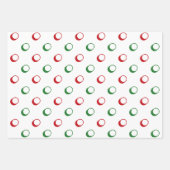 Moderne rot-grüne schwarze Polka Punkte Weihnachte Geschenkpapier Set (Vorderseite)