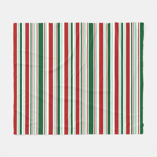 Moderne Rot, Minzgrün, dunkelgrün, weiße Streifen Fleecedecke (Vorderseite (Horizontal))