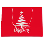 Moderne Rot Niedlich Frohe Weihnachtsbaumgeschenk  Große Geschenktüte (Vorderseite)
