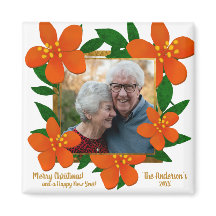 Moderne Rot-Orange-Foto-Blumenrahmen