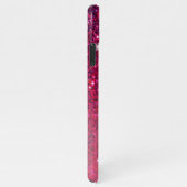 Moderne Rot-Rosa-Glitzer-Glitzern Name iPhone Hülle (Rechte Seite)