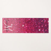 Moderne Rot-Rosa-Glitzer-Glitzern Name Yogamatte (Vorderseite (Horizontal))