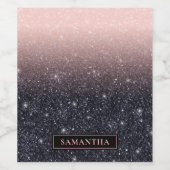 Moderne Rot-Rosa-Glitzer-Glitzern Weinbezeichnung Weinetikett (Einzelnes Label)