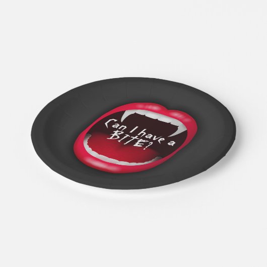 Moderne Rot-Schwarz-Vampire kann ich ein kleines P Pappteller (Schrägansicht)