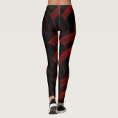 Moderne, rot/schwarze Chevronen Leggings (Rückseite)