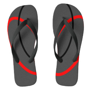 Moderne Rot-Schwarze Geometrische Musterung Badesandalen