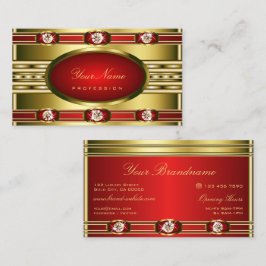 Moderne Rot- und Goldfarben mit Imitaten Rhineston Visitenkarte