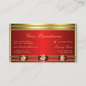Moderne Rot- und Goldfarben mit Imitaten Rhineston Visitenkarte (Rückseite)