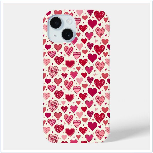 Moderne Rot- und Rosa-Herzen-Muster Case-Mate iPhone Hülle