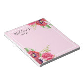 Moderne Rot- und Rosatöne Blume Rosa Hintergrund Notizblock (angewinkelt)