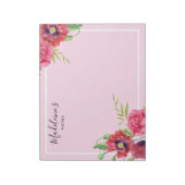 Moderne Rot- und Rosatöne Blume Rosa Hintergrund Notizblock (Rotiert)