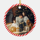 Moderne Rot und Weiß gestreift Keramik Ornament (Vorne)