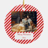 Moderne Rot und Weiß gestreift Keramik Ornament (Hinten)