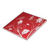 Moderne Rot- und Weißblumen Fliese (Seite)