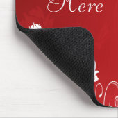 Moderne Rot- und Weißblumen Mousepad (Ecke)