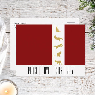 Moderne Rot-Weiß-Gold Katzenliebhaber Weihnachten