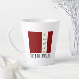 Moderne Rot-Weiß-Gold Katzenliebhaber Weihnachten Milchtasse