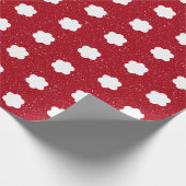 Moderne Rot-Weiß-Retro-Blumen Geschenkpapier (Ecke)