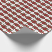 Moderne Rot-Weiß-Salbei-Weihnachtskariert Geschenkpapier (Ecke)