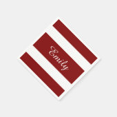 Moderne Rot-Weiß-Streifen Serviette (Ecke)