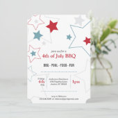 Moderne Rot-Weiß- und Blausteine Einladung (Stehend Vorderseite)