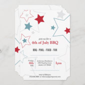 Moderne Rot-Weiß- und Blausteine Einladung (Vorne/Hinten)