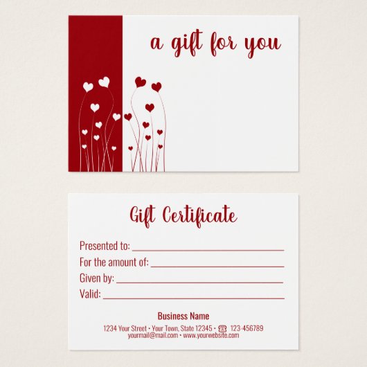 Moderne Rot-Weiße Liebe Herz Romantische Geschenkk (Vorne & Hinten)