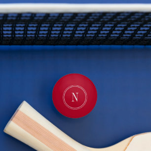 Moderne rot-weiße Monogrammanfangsbuchstabe Tischtennisball