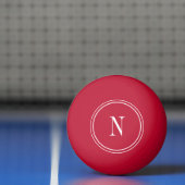 Moderne rot-weiße Monogrammanfangsbuchstabe Tischtennisball (Netto)