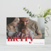 Moderne Rotbarmherzige Typografie Foto Weihnachten (Stehend Vorderseite)