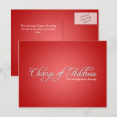 Moderne rote Adressenänderung Postkarte (Vorne/Hinten)