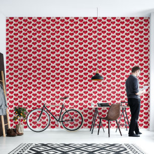 Moderne rote Apfelmuster Tapete 2x12 Fuß