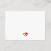 moderne rote Apple Books für Babydusche Begleitkarte (Rückseite)