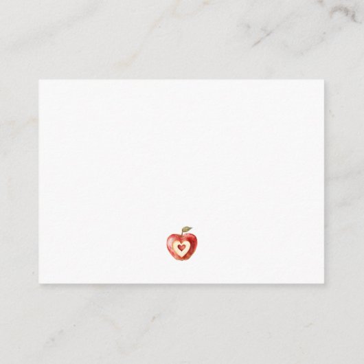 moderne rote Apple Books für Babydusche Begleitkarte (Rückseite)