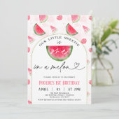 Moderne Rote Arche Eins in einem Melon 1. Geburtst Einladung (Stehend Vorderseite)