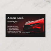 Moderne rote Autoscheinwerfer auf schwarzem Hinter Visitenkarte (Vorderseite)