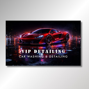 Moderne rote Autowaschanlage & Auto-Detailing Visitenkarte