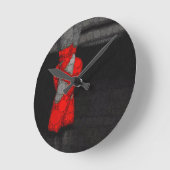 Moderne rote Ballett-Schuhe Runde Wanduhr (Winkel)