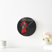 Moderne rote Ballett-Schuhe Runde Wanduhr (Zuhause)